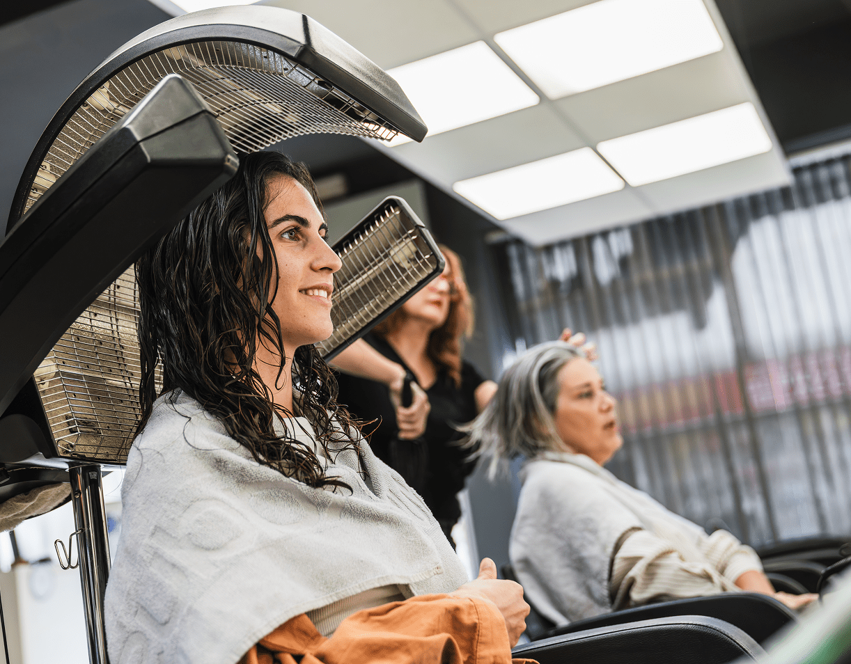 Clients enjoying salon services